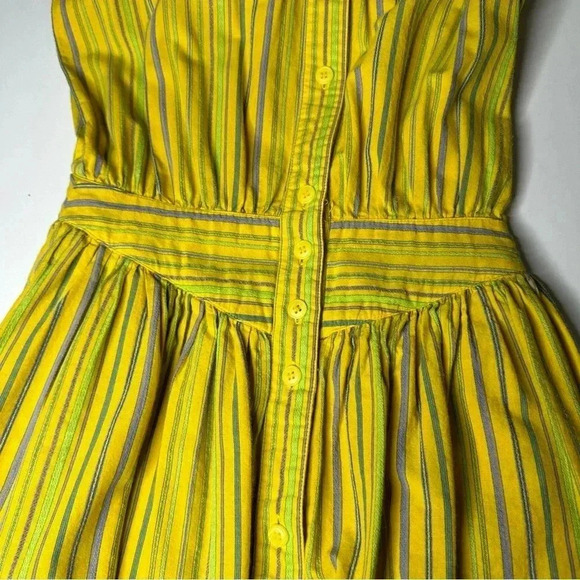 Liz Claiborne Sport Womens Summer Dress 4P Yellow Sleeveless Midi Button Closure - Picture 4 of 9